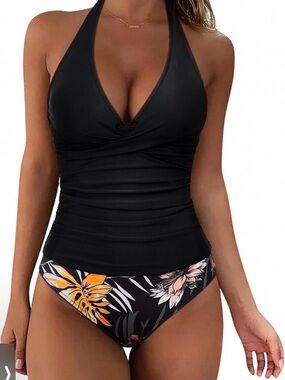 SUUKSESS Floral High Waisted Bikini Bottoms Size Medium